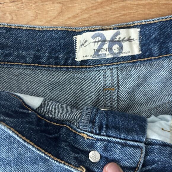 Free People Denim Shorts Womens Size 26 High Rise Distressed Jean Shorts Medium - Picture 3 of 8